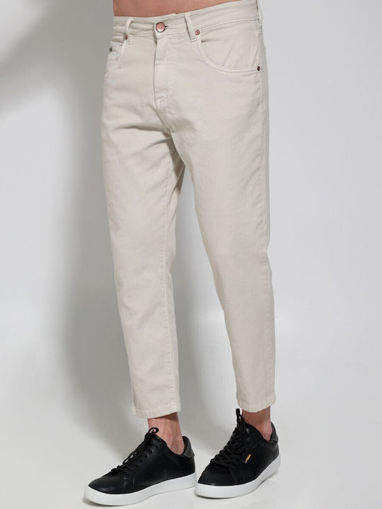 Herren Jeanshose Gekürzt Beige