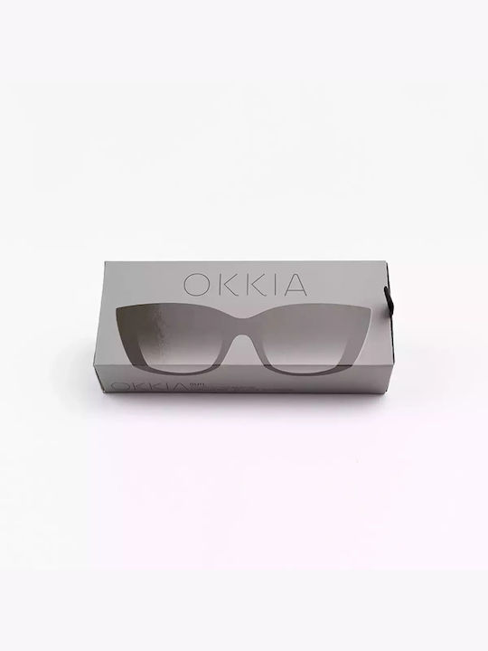 Okkia Claudia Women's Sunglasses with Black Plastic Frame and Black Gradient Lens OK013BK