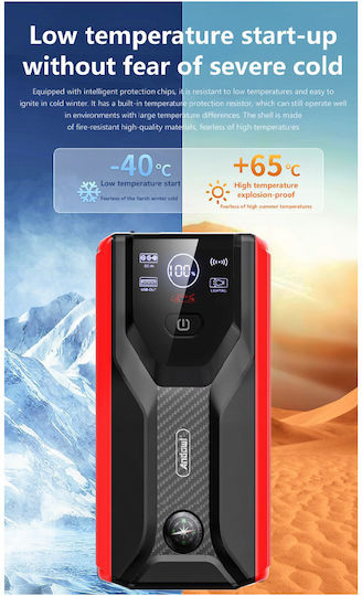 Andowl Qd1090 Portable Car Battery Jump Starter 15000mAh with Power Bank / USB / Φακό 12V