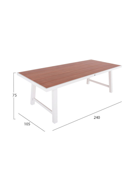Garden Table for Small Outdoor Spaces Aluminum Gobar White 70x70x75cm