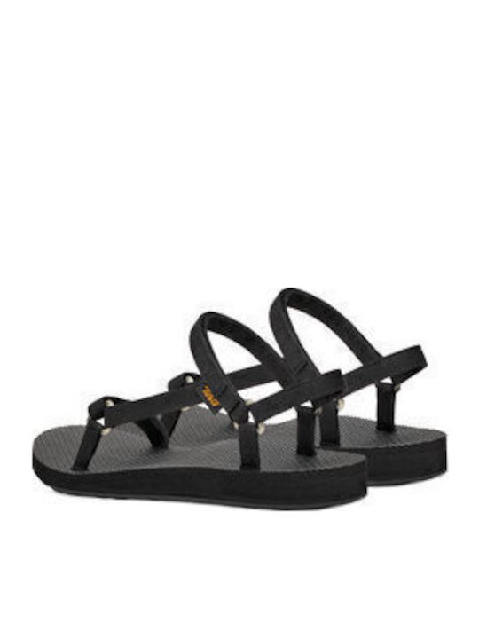 Women's Sporty Black Flat Sandals