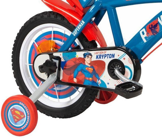 SUPERMAN 16" Bicicletă pentru copii BMX cu Cadru din Aluminiu Albastru