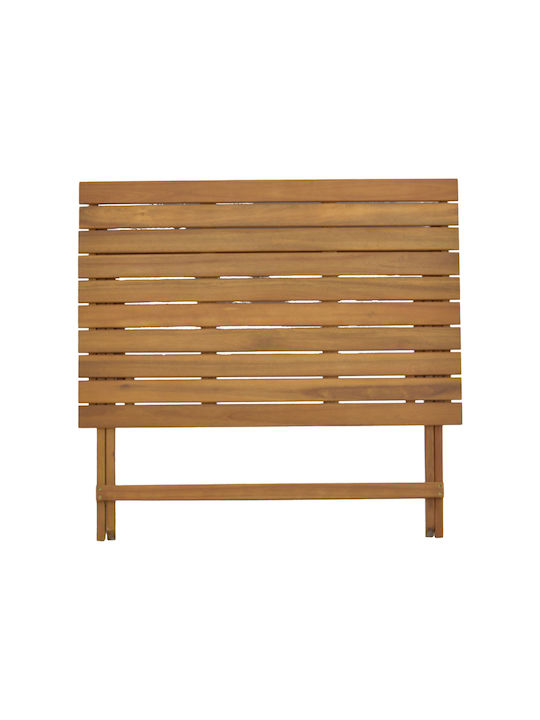 Pakketo Garten- und Terrassentisch aus Akazie Zusammenklappbar Jaybo Natürliches Holz 100x65x72cm