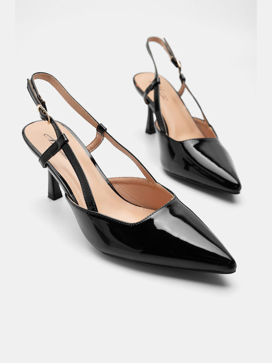 Jucita Patent Leather Pointed Toe Black High Heels