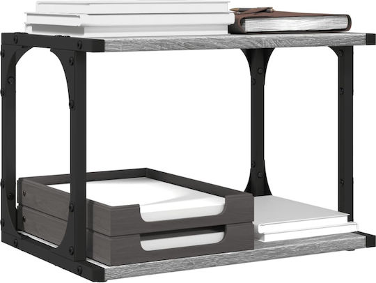 Vidaxl Printer Stand 2 Levels Grey Sonoma 41x28x33,5 H Hevel Ex Exotic Wood Grey