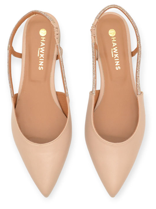 Hawkins Premium Lederne Damen Ballerinas in Beige Farbe