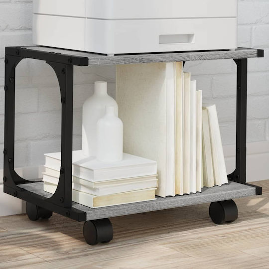 Vidaxl Printer Stand 2 Levels Grey Sonoma 41x28x33,5 H Hevel Ex Exotic Wood Grey