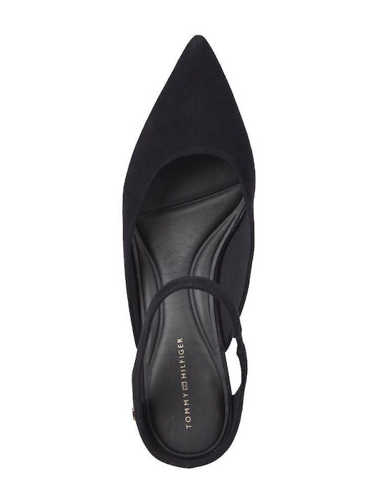 Leather Mules with Chunky Heel in Black Color