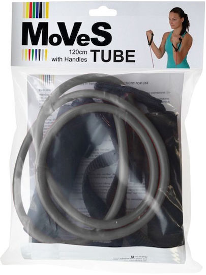MSD Band Fitness Tube 4X Hart Widerstandsbänder Gymtube Sehr schwer mit Griffen Silber 1.2m