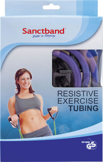 Sanctband Gymtube Resistance Band Very Hard with Handles Gray Πολύ Σκληρό+