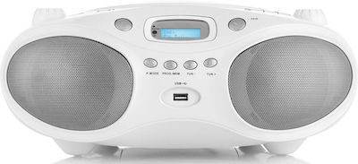 JVC Portable Radio-CD Player Equipped with Radio White