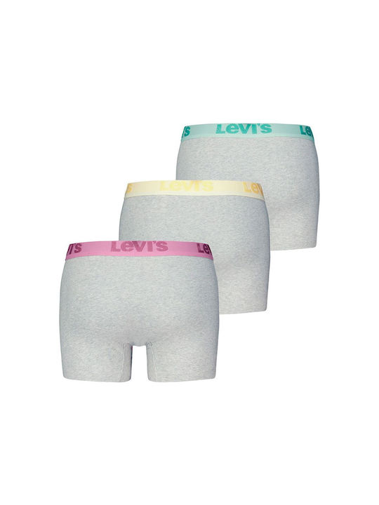 Levi's Herren Boxershorts Pink-yellow-green 3Packung