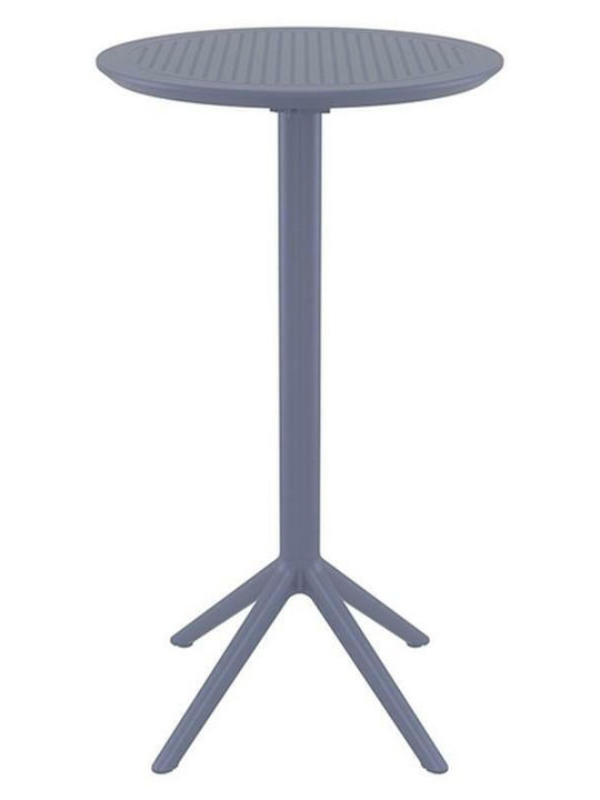 Sky Outdoor Bar Foldable Polypropylene Table Dark Grey 60x60x108cm