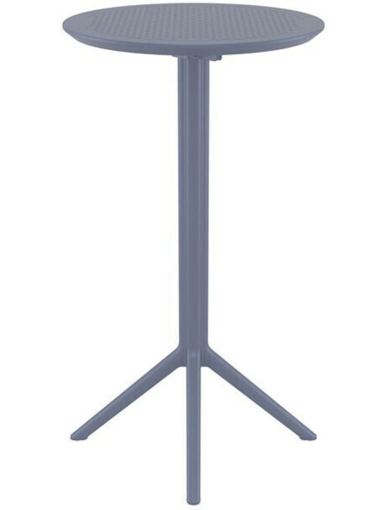 Sky Outdoor Bar Foldable Polypropylene Table Dark Grey 60x60x108cm