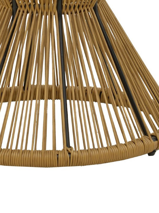 Masa auxiliară pentru spații exterioare mici Rattan cu suprafață din sticlă Mabil Natural-glass 50x50x55buc