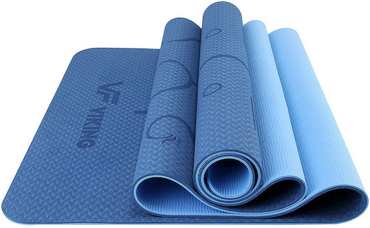 Viking Στρώμα Γυμναστικής Yoga Μπλε Μήκους 183cm