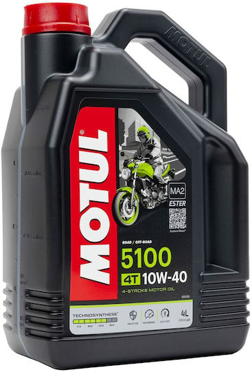 Motul 5100 4T 10W-40 Ημισυνθετικό Λάδι Μοτοσυκλέτας για Τετράχρονους Κινητήρες 4lt