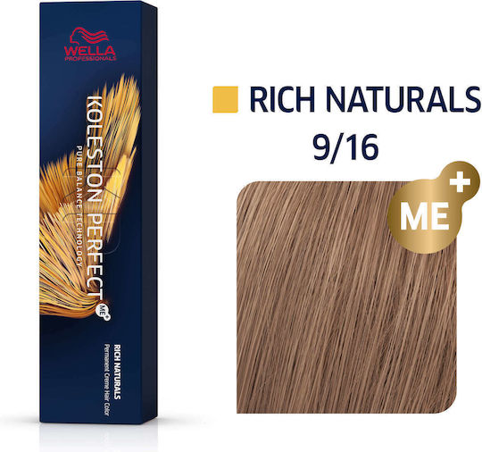 Wella Koleston Perfect Me+ Rich Naturals Βαφή Μαλλιών 9/16 Ξανθό Πολύ Ανοιχτό Σαντρέ Βιολέ 60ml