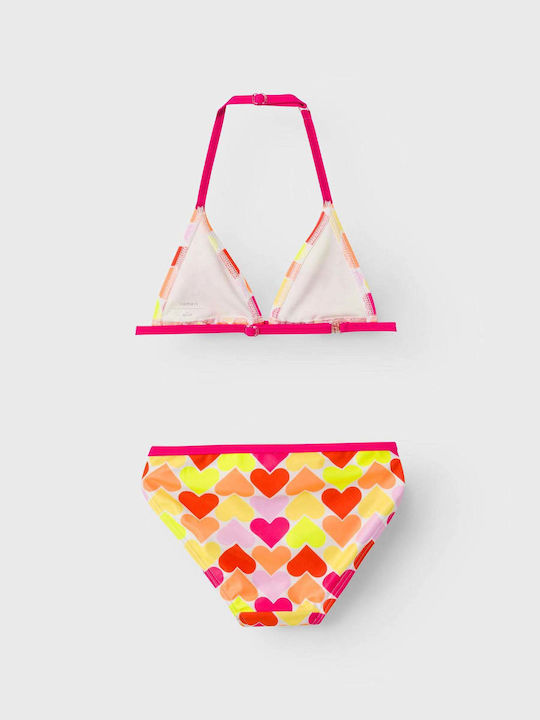 Name It Kids Swimwear Bikini Triangle Pink Yarrow Hearts