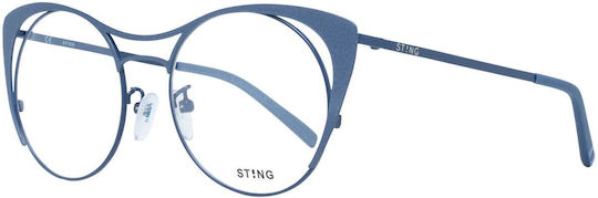 Sting Γυναικείος Μεταλλικός Σκελετός Γυαλιών Cat Eye Μπλε VST135 0F82