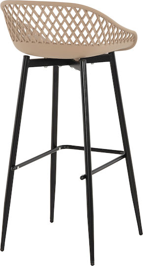 Metallic Garden Bar Stool Outdoor Brown 46x48x99cm