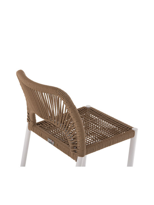 Hocker für Bar Für den Außenbereich aus Aluminium White, Beige 1Stück 46x58x95cm