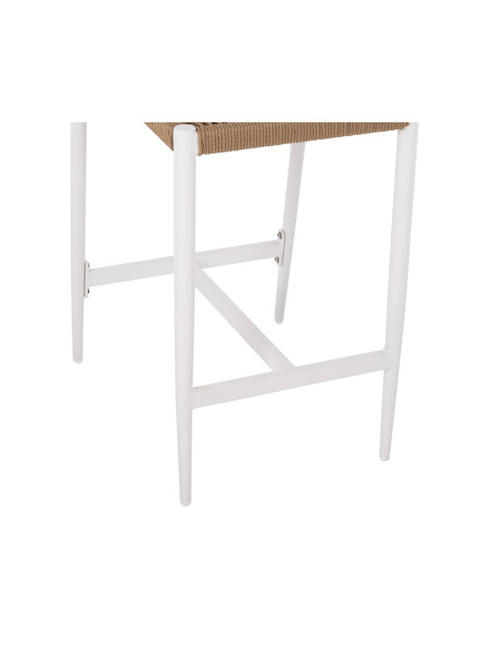 Hocker für Bar Für den Außenbereich aus Aluminium White, Beige 1Stück 46x58x95cm