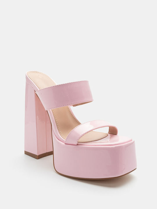 Luigi Platform Women's Sandals Pink with Medium Heel