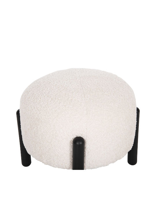 Stool For Living Room Upholstered with Fabric Ewan Ecru 45x45x36cm