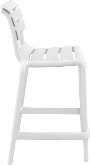 Bar Stool for Outdoor Space made of Polypropylene Helen White 55x52x95cm