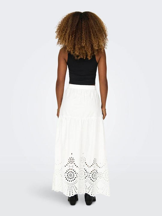 High-waisted Midi Skirt White