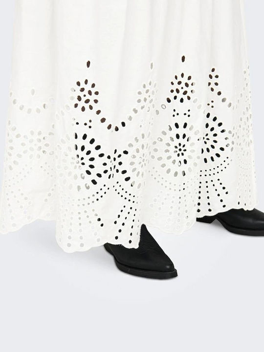 High-waisted Midi Skirt White