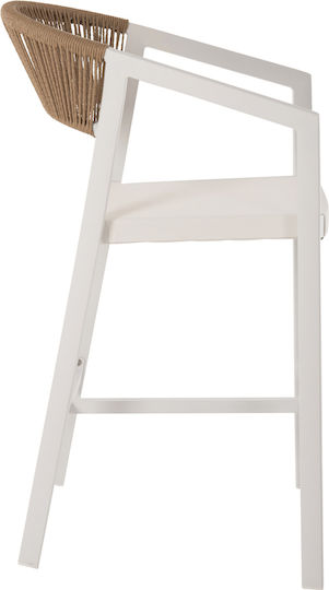 Σκαμπό Μπαρ από Αλουμίνιο Λευκό 57x57x99.5cm