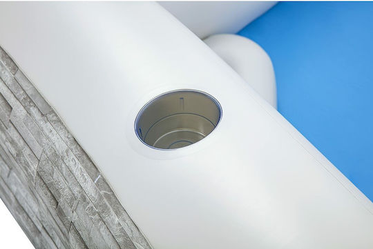 Bestway Πισίνα PVC Φουσκωτή 213x206x53εκ. Γκρι