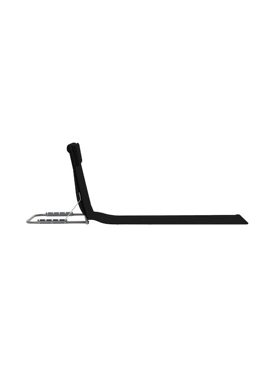 Șezlong Metalic Negru 2 Bucăți 160x53x47 cm
