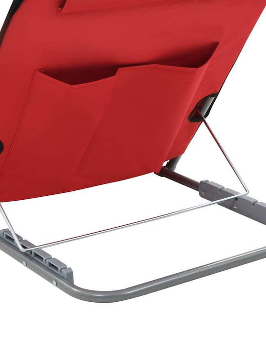 Deckchair Metallic Red 2pcs 160x53x47cm.
