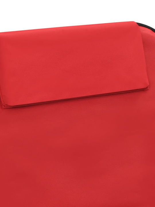 Deckchair Metallic Red 2pcs 160x53x47cm.