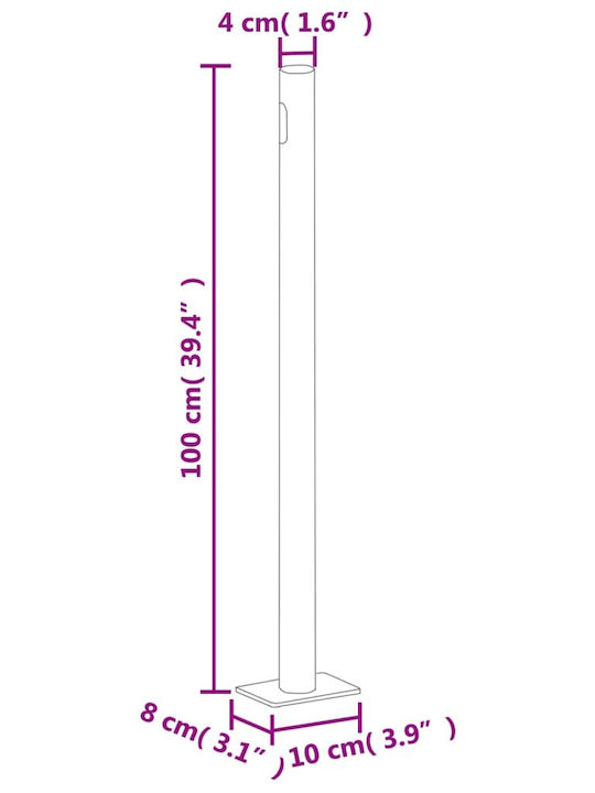 vidaXL Πλαϊνό Ρολό Σκίασης Βεράντας Μαύρο 1.6x3m