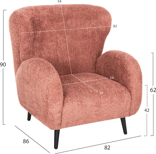 Πολυθρόνα Kryly 83x87x89cm Ροζ