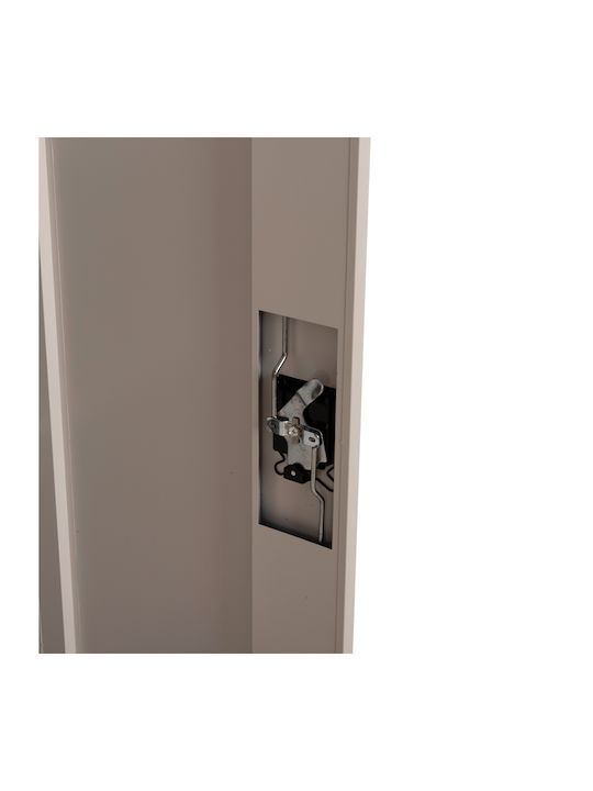 Zweiflügeliger Schrank Clod Metallisch mit Trennwand & 3 Regale Light Grey 90x40x180cm