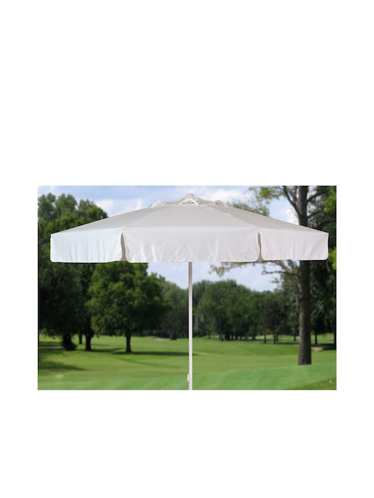 Professional Circular Aluminum Parasol White Diameter 3m