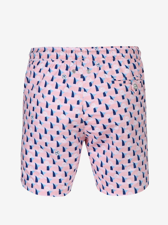 John Frank Geo Palm Men's Swimwear Shorts Pink