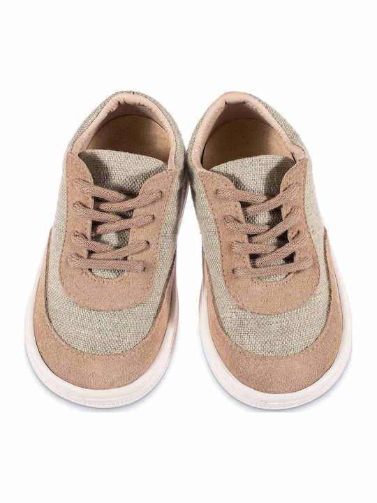 Babywalker Βαπτιστικά Δερμάτινα Sneakers Μπεζ