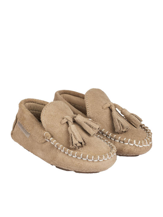 Babywalker Christening Leather Moccasins Nude