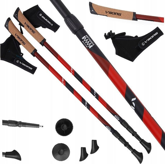Viking Kube Pro Teleskopische Wanderstöcke Aus Aluminium 2er Pack Rote