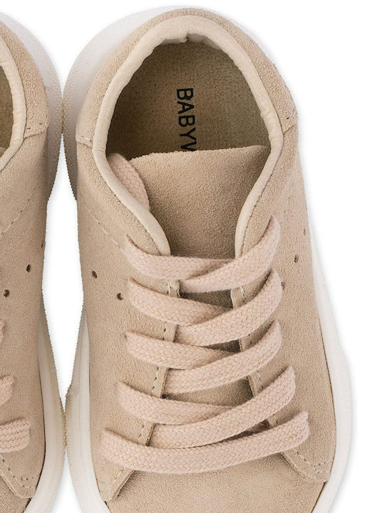 Babywalker Βαπτιστικά Δερμάτινα Sneakers Μπεζ