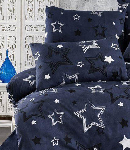 Dimcol Set Super dublu 4buc 220x240cm Galaxias 307 Dark Blue