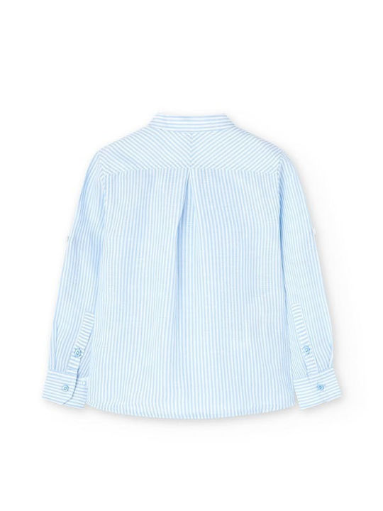 Boboli Kids Linen Shirt Blue