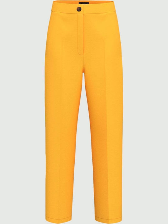 Damen Stoff Hose Gelb