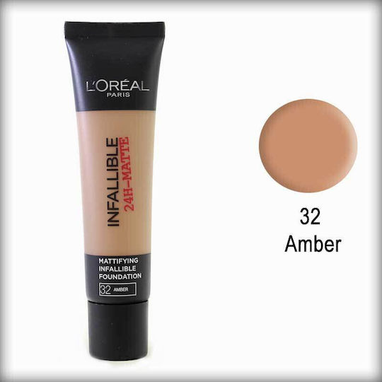 L'Oreal Paris Infaillible 24H Matte Cover Liquid Foundation 32 Amber 35ml
